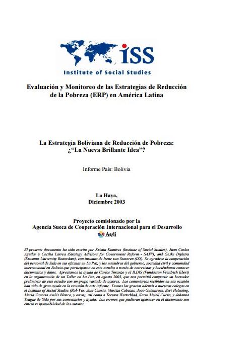 EvaluaciondeEstaregiasdeReducciondePobrezaenAmericaLatina LaEstartegiaBolivianadeReducciondePobrezaLaNuevaBrillanteIdea